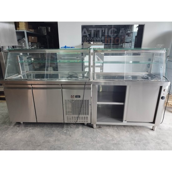 Μεταχειρισμένο επιδαπέδιο σετ ψυχόμενης και θερμαινόμενης βιτρίνας