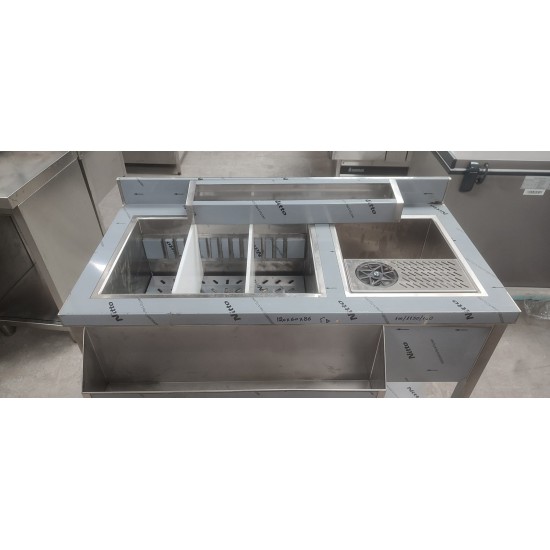 Bar Station Ουδέτερο με Γούρνα, Rinser, Μονωμένη παγολεκάνη και Χώρο για Λεκανάκια 120Χ60-70Χ86