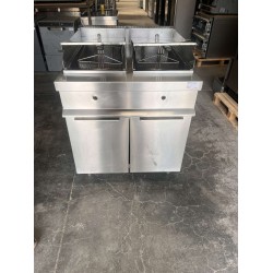 Μεταχειρισμένη Φριτέζα Διπλή Επιδαπέδια Aερίου ALUMINOX  20+20 λίτρα