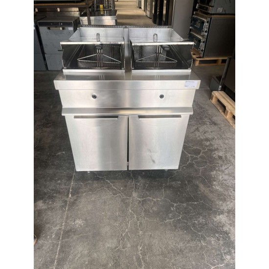 Μεταχειρισμένη Φριτέζα Διπλή Επιδαπέδια Aερίου ALUMINOX  20+20 λίτρα