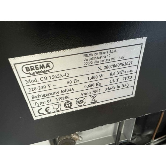 Μεταχειρισμενη Παγομηχανή Ψεκασμού BREMA CB 1565A-Q 155kg/24h 84Χ74Χ107.5