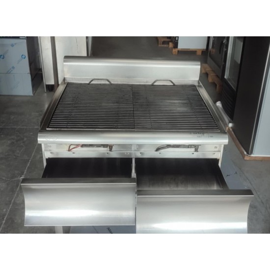 Μεταχειρισμένο Γκριλ Αερίου Διπλό Επιτραπέζιο με Συρτάρι Νερού Visvardis Catrine KYM 75Χ70Χ32