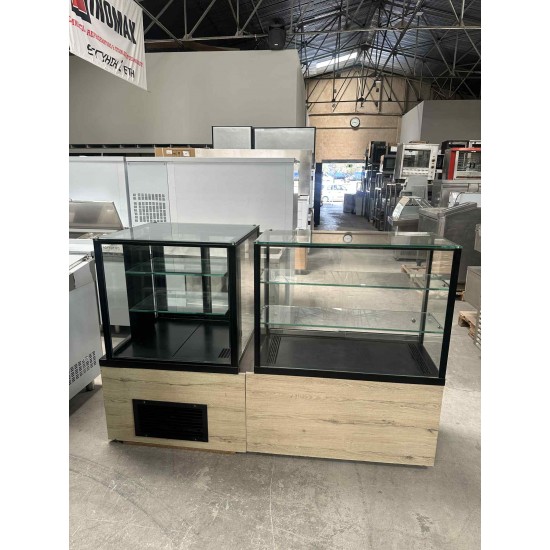 Μεταχειρισμένο Σετ Βιτρίνες Επιδαπέδιες Θερμαινομενη 100Χ50Χ125 και Ψυχομενη 76Χ73Χ125