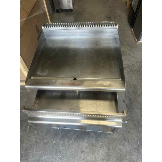 Μεταχειρισμένο Πλατό Αερίου Διπλο Λείο Visvardis με συρτάρι νερού 75Χ75Χ45