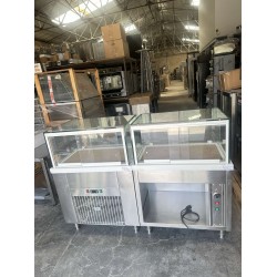 Σετ Μεταχειρισμένη Επιδαπέδια  Θερμαινόμενη και Ψυχόμενη βιτρίνα 160Χ55Χ115