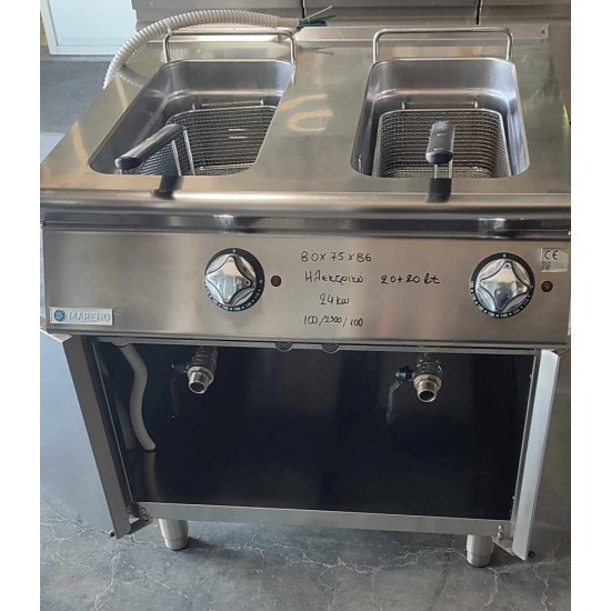 Μεταχειρισμένη Φριτέζα Διπλή Επιδαπέδια Ηλεκτρική MARENO 20+20 ΛΙΤΡΑ