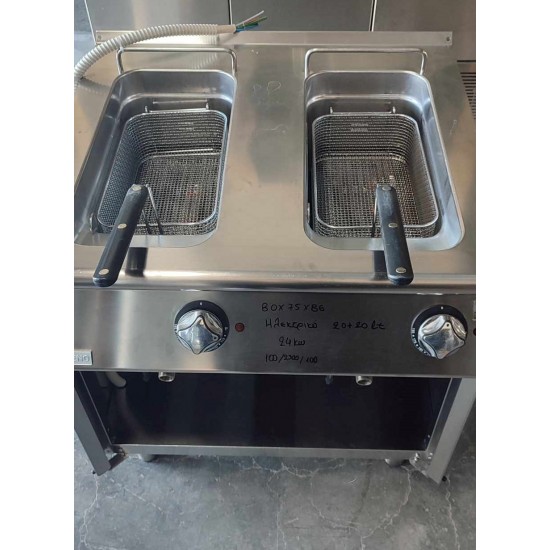 Μεταχειρισμένη Φριτέζα Διπλή Επιδαπέδια Ηλεκτρική MARENO 20+20 ΛΙΤΡΑ