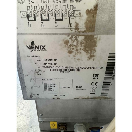 Μεταχειρισμένος Ηλεκτρικος Φουρνος VENIX Τ04MIS.01 με Υγρασία 75Χ75Χ52 